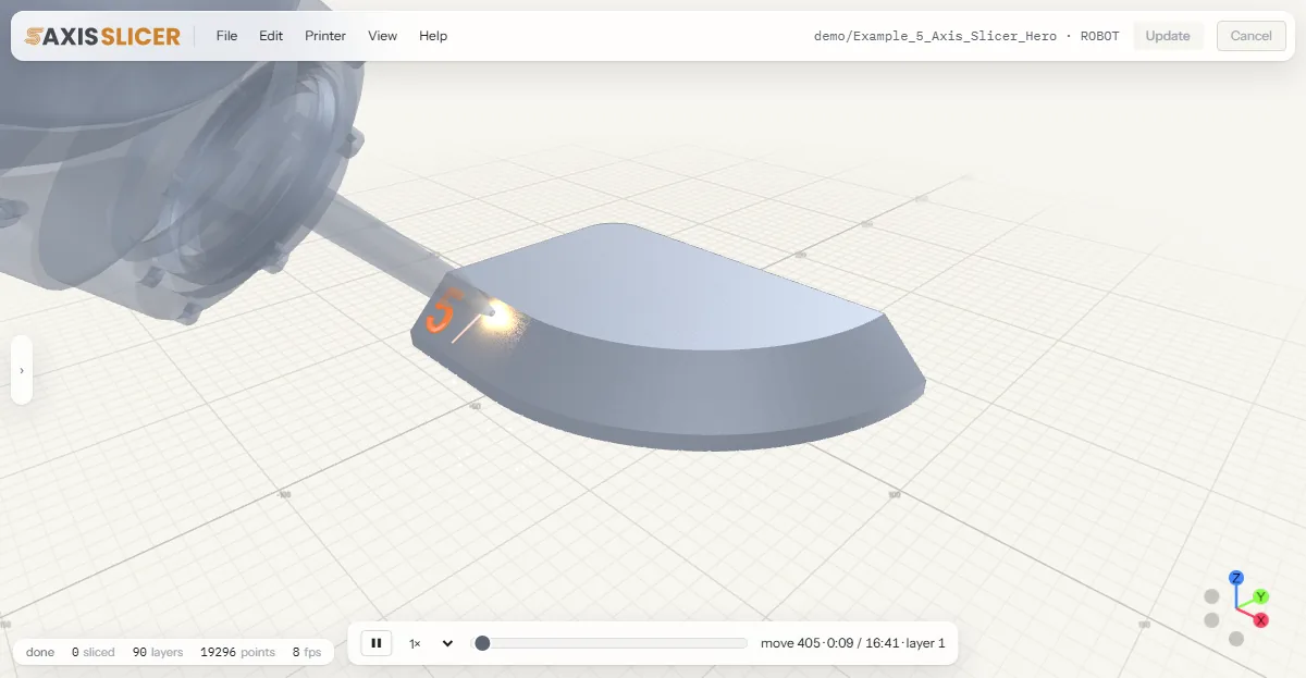 A sliced part in the browser viewer